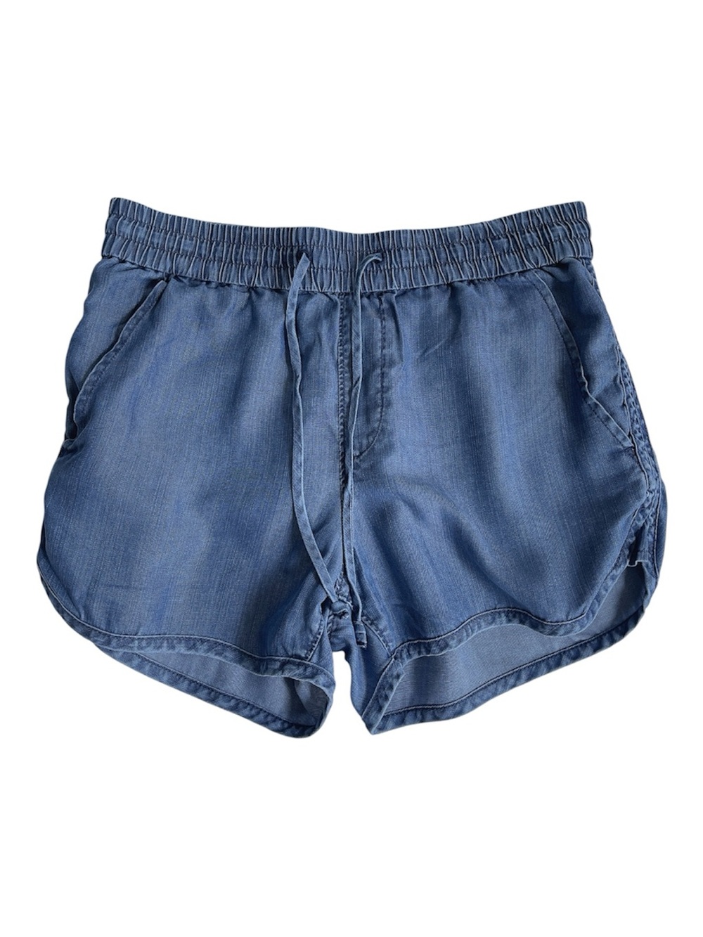 Gap 1969 Chambray Dark Indigo Tencel Lyocell Denim Surf Shorts in size Small - Picture 2 of 5